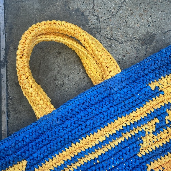 Rodeo Bar Style Rustic Raffia Aztec Tote - Picture 5 of 6